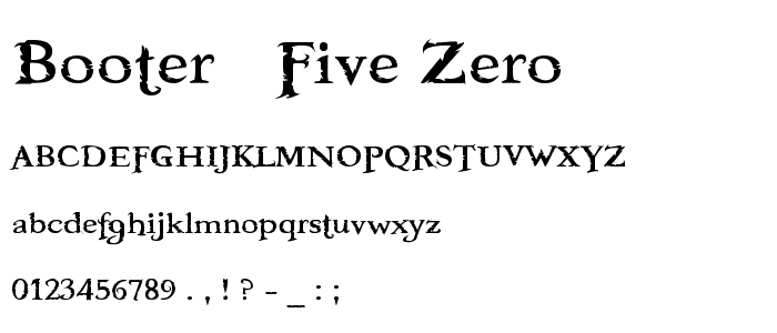 Booter - Five Zero font